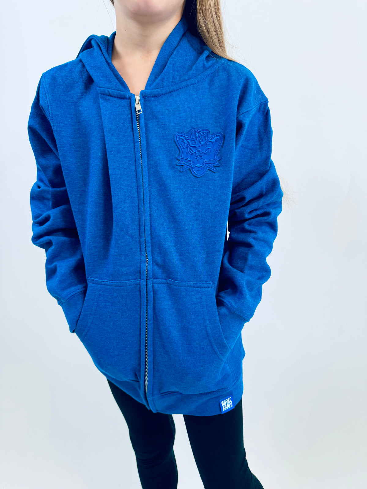 Kids Royal Blue Full-zip with Custom BYU Sailor Cougar Patch