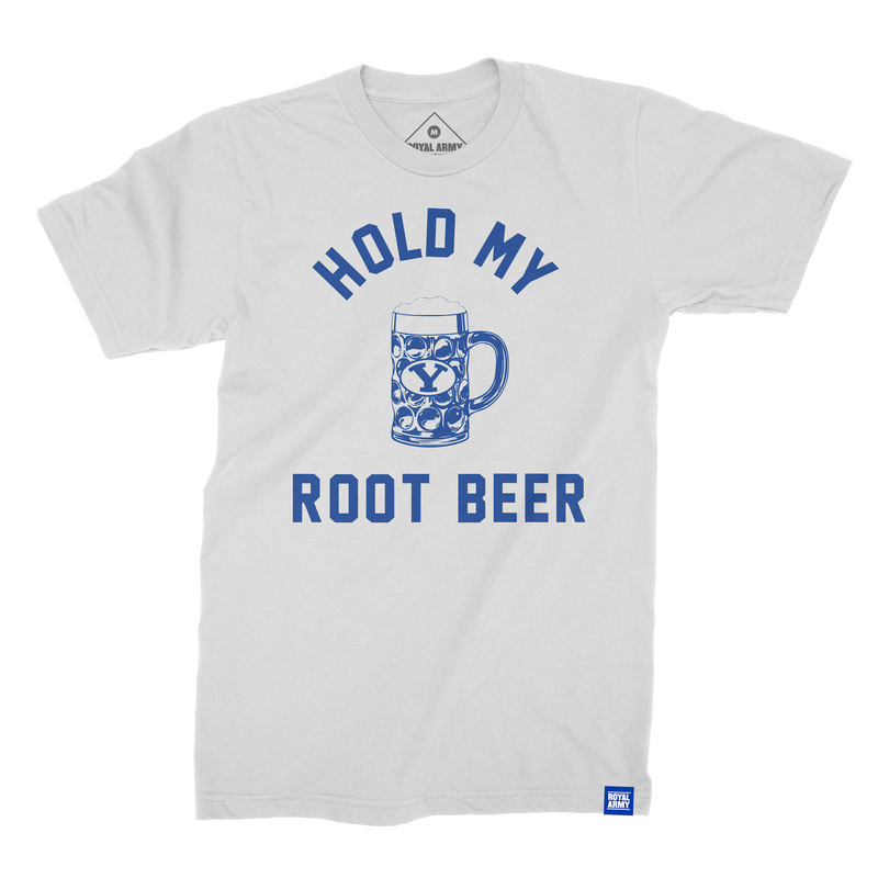 Hold My Root Beer T-Shirt - White and Royal