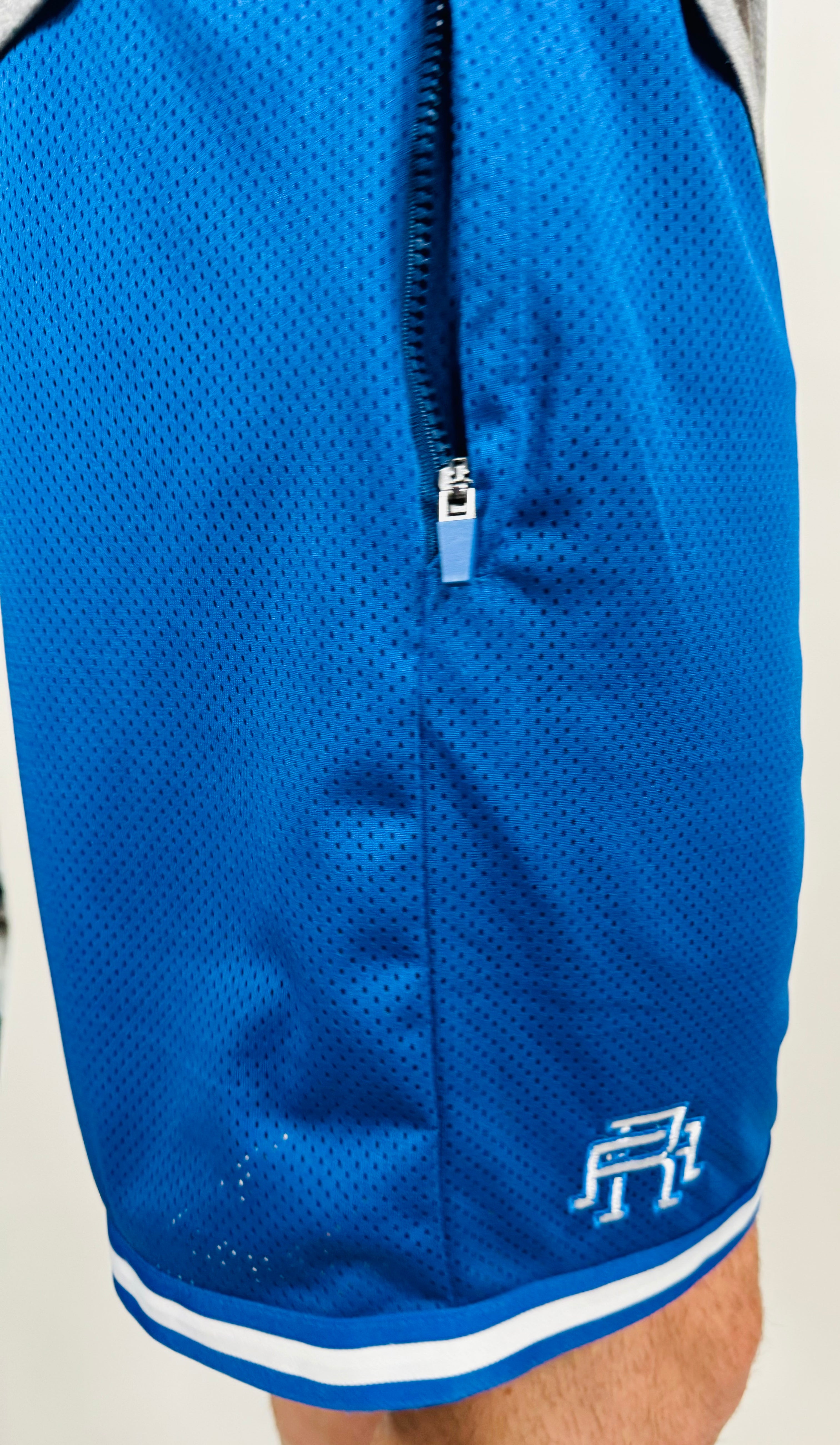 Adult XL Royal Blue 9" Athletic Shorts - Poly Mesh Moisture Wicking, Lined, With Drawcord
