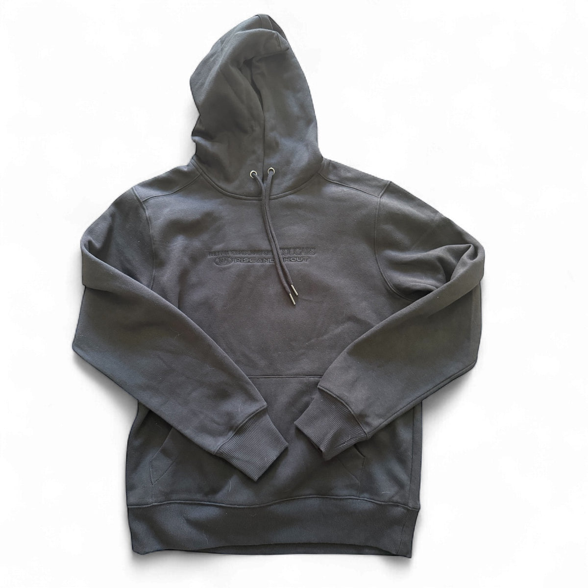 Blacked-Out Puff Print Vintage BYU hoodie