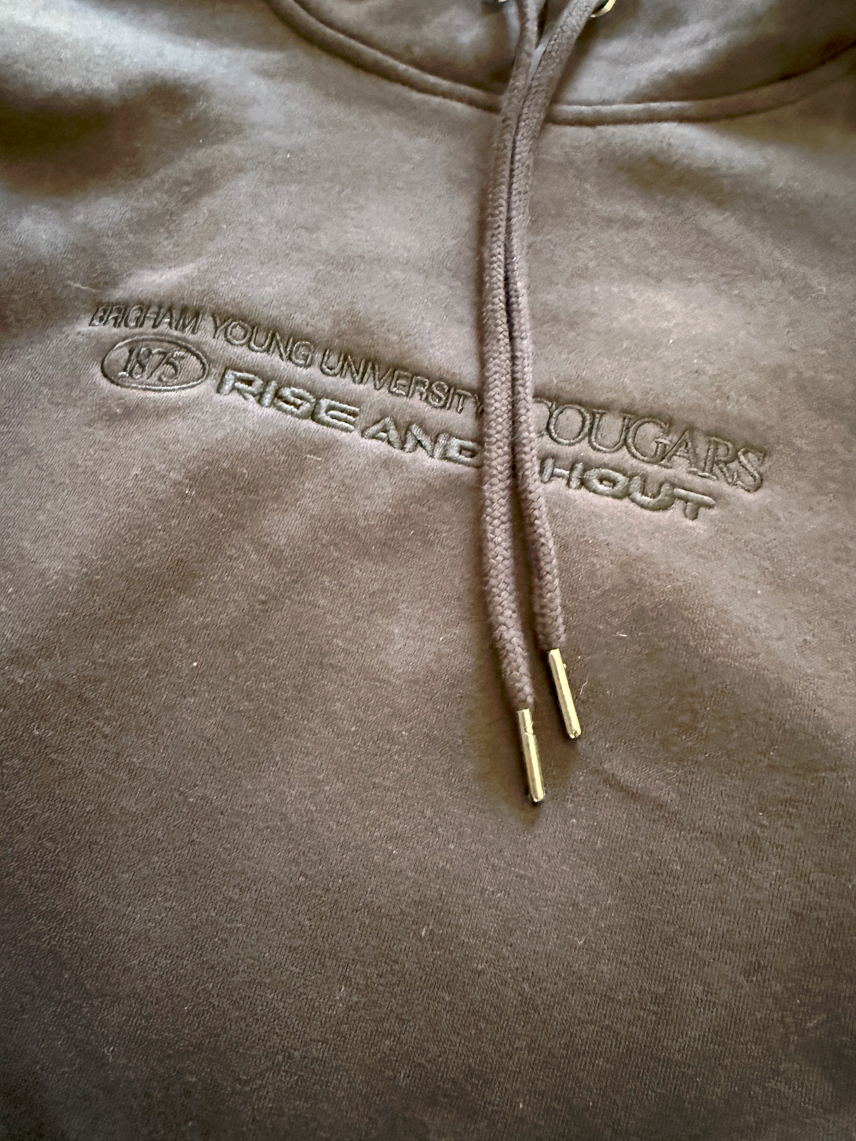 Blacked-Out Puff Print Vintage BYU hoodie