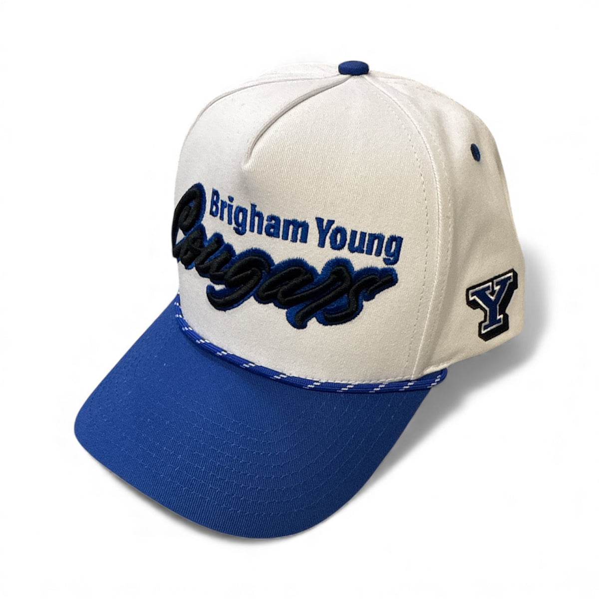 White Brigham Young Cougars Twill Snapback Hat