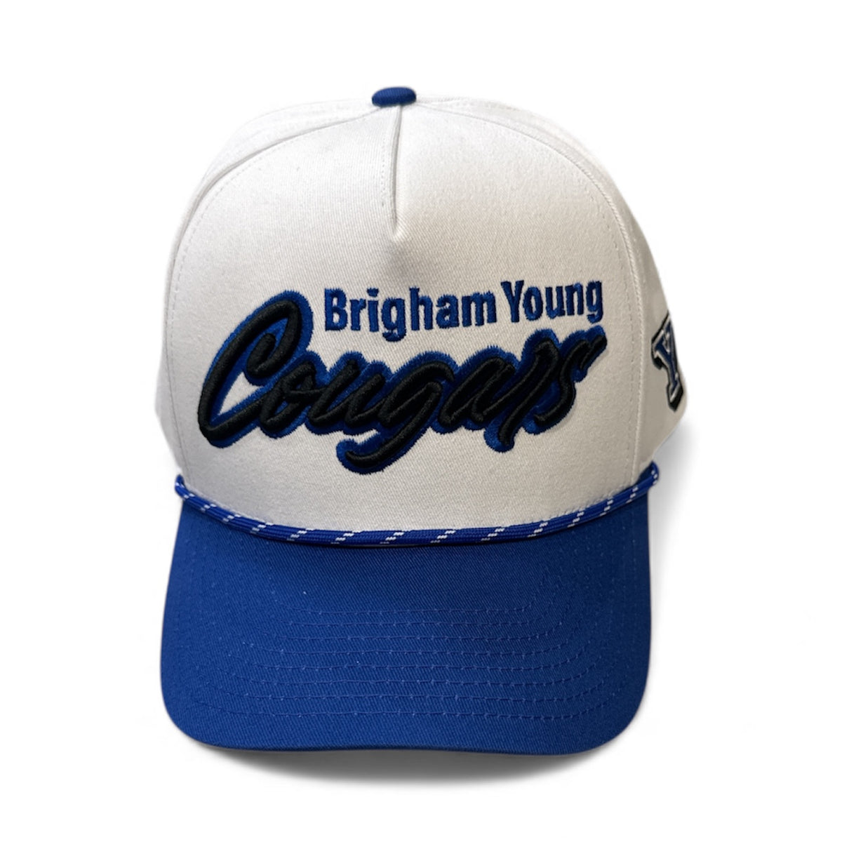White Brigham Young Cougars Twill Snapback Hat