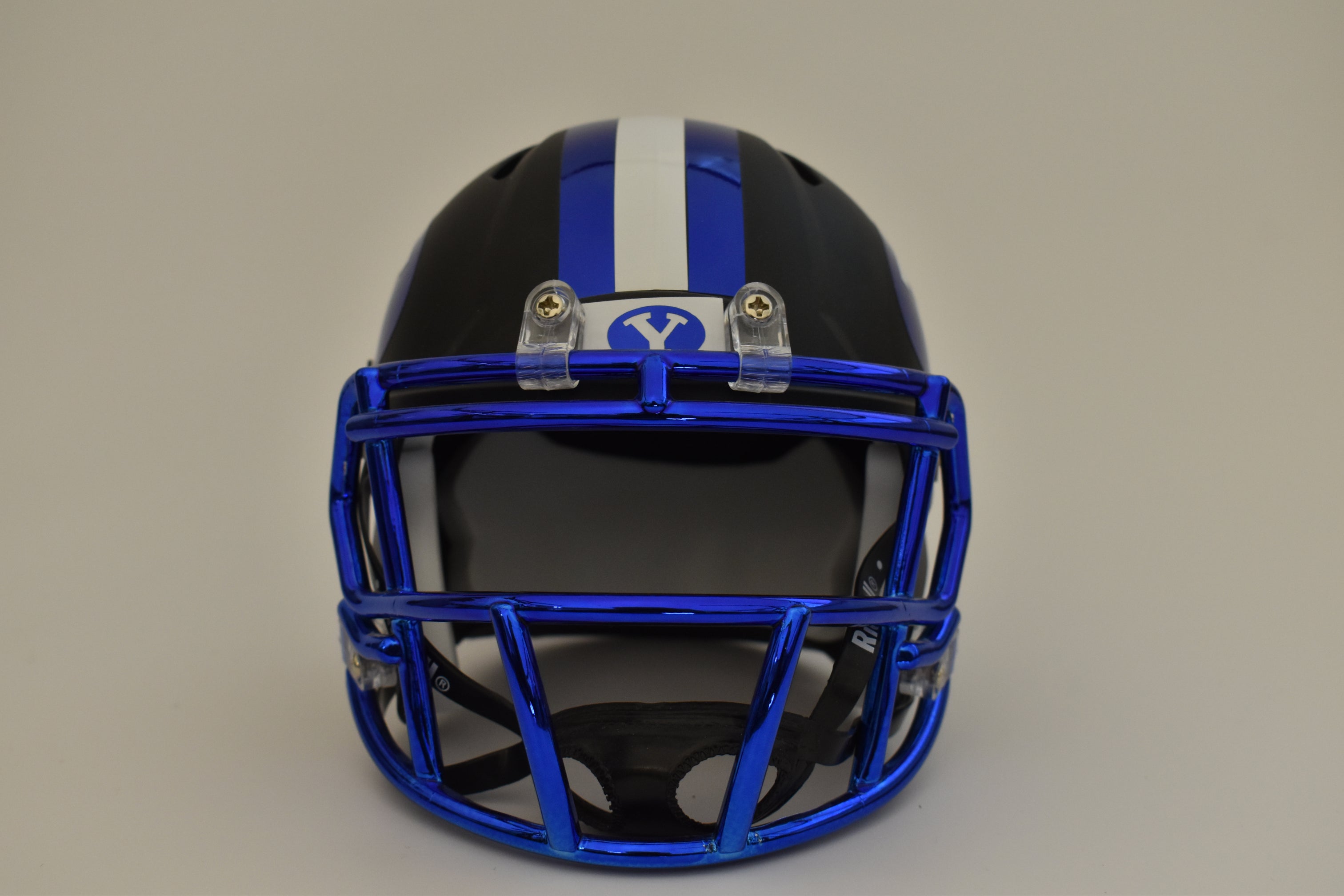 byu football helmet royal blue Custom Mini-Helmet with Modern BYU Logos – Royal Army Brand