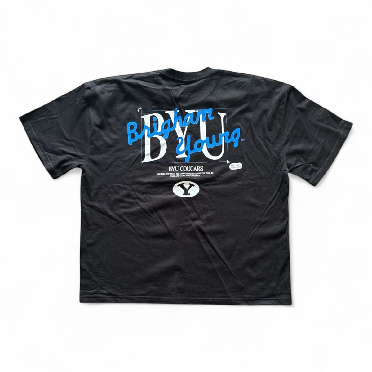 Vintage Cursive Brigham Young Oversized Black T-shirt