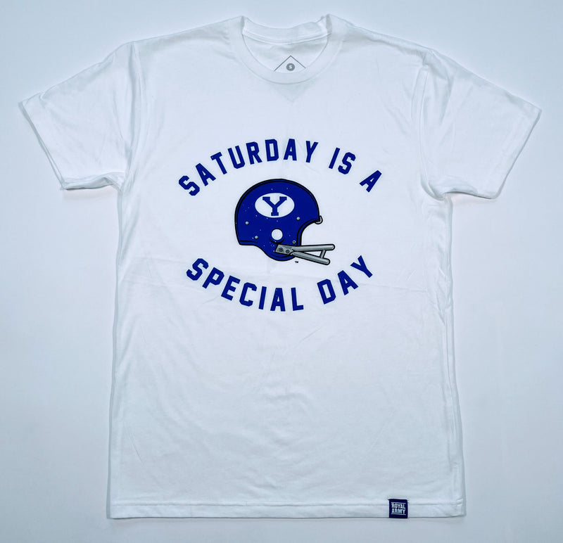 Saturday is a Special Day Helmet Edition White T-Shirt