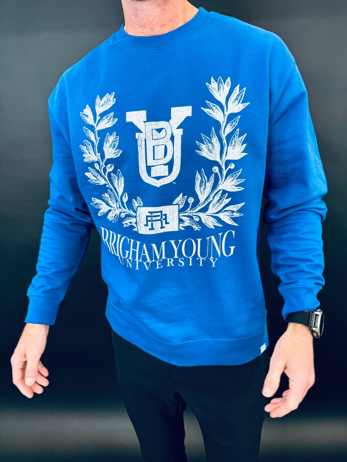 Vintage Vine Royal BYU Crew Sweatshirt