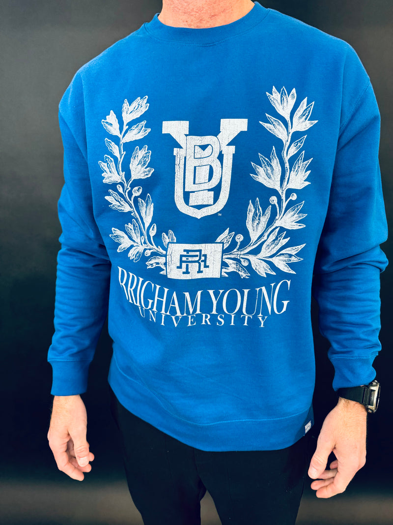 Vintage Vine Royal BYU Crew Sweatshirt