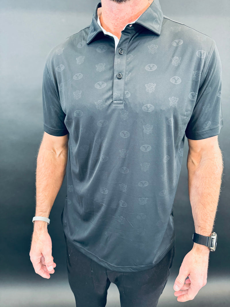 Black Embossed BYU Polo