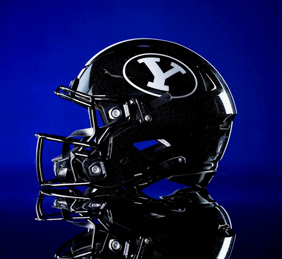 Limited Edition Glossy Black and Royal Speck BYU Mini Helmet