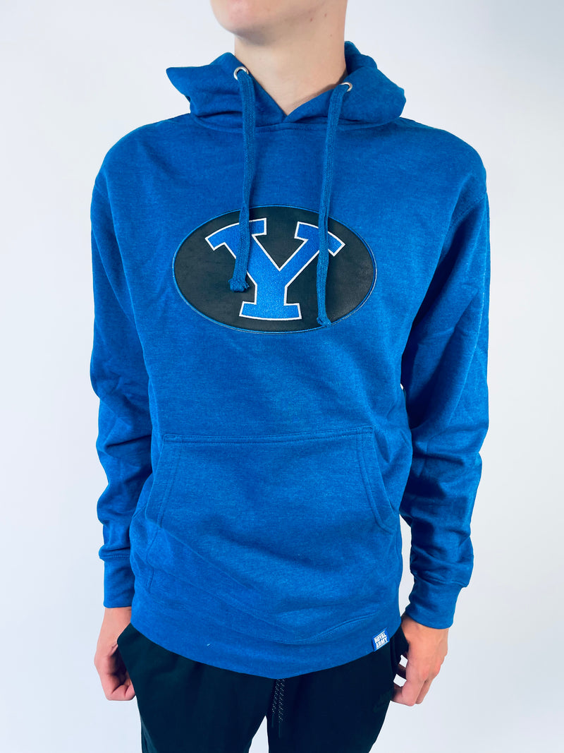 Royal Pullover Hoodie with Large BYU Stretch Y Patch