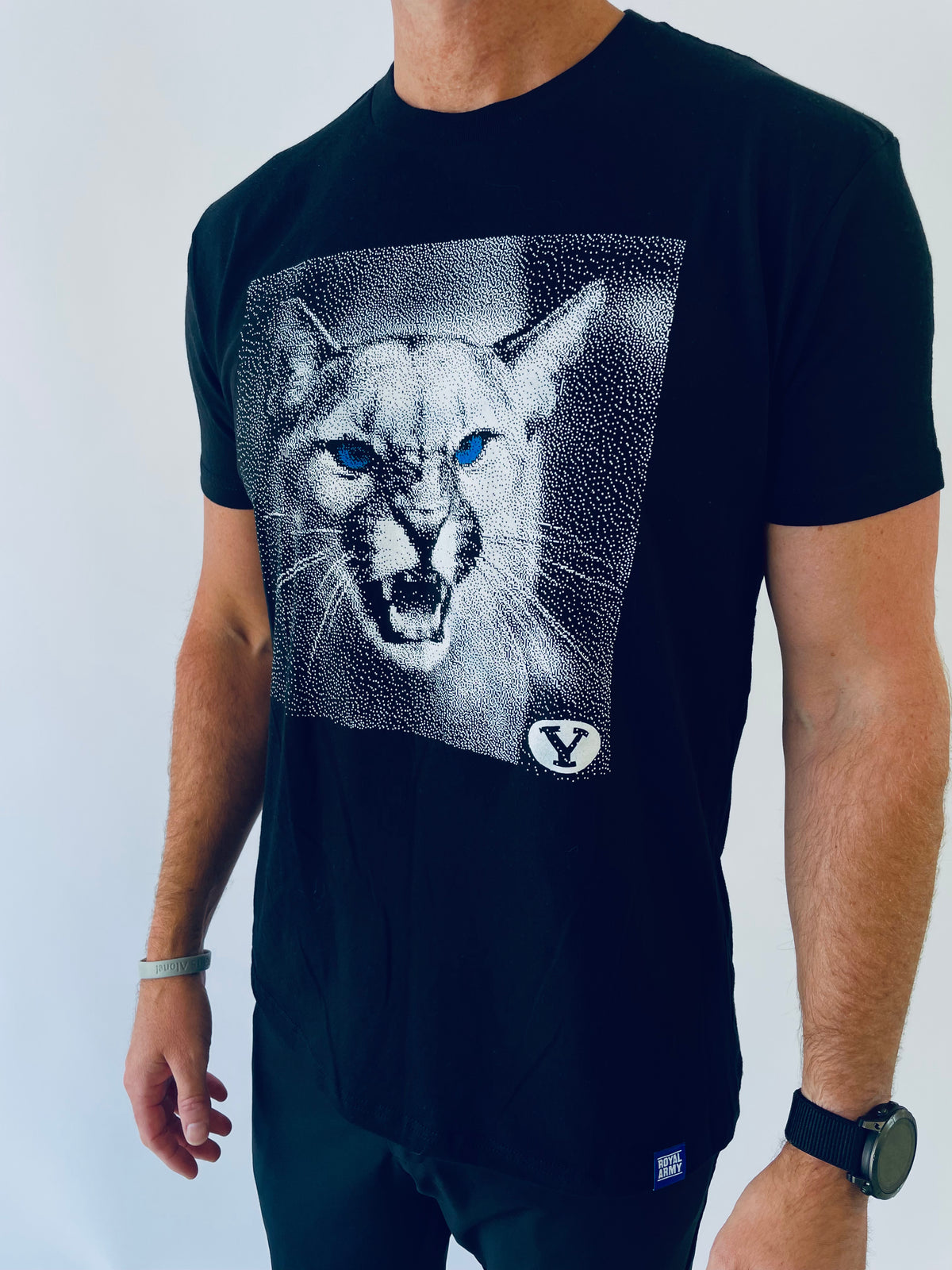 Black Cougar Face BYU T-Shirt