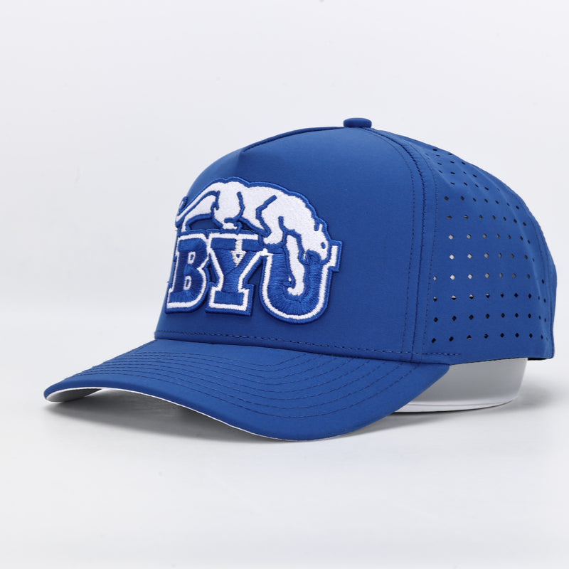 Royal Blue Performance Snapback Hat with Embroidered BYU Beet Digger