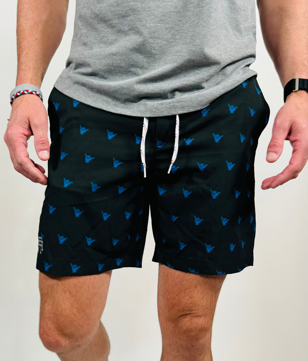 Black and Royal BYU Shaka Casual Stretch Woven Golf Shorts