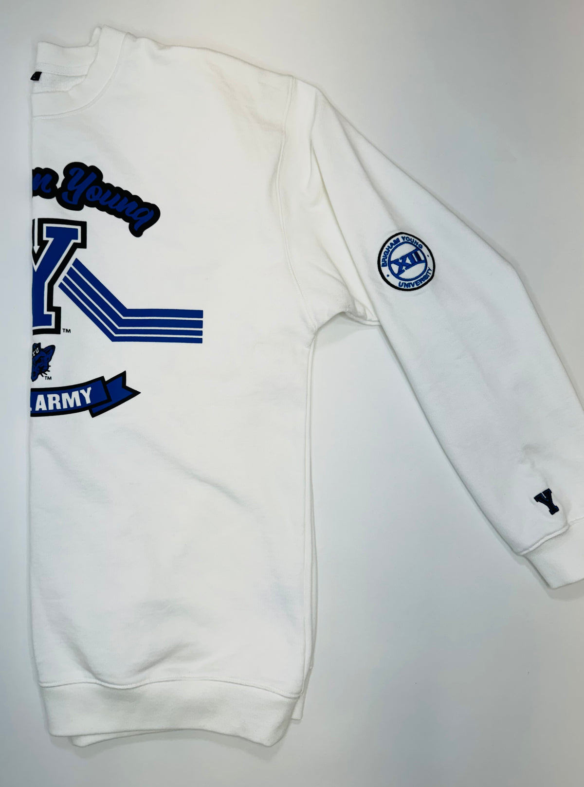 Vintage White Crew BYU Logos Sweatshirt