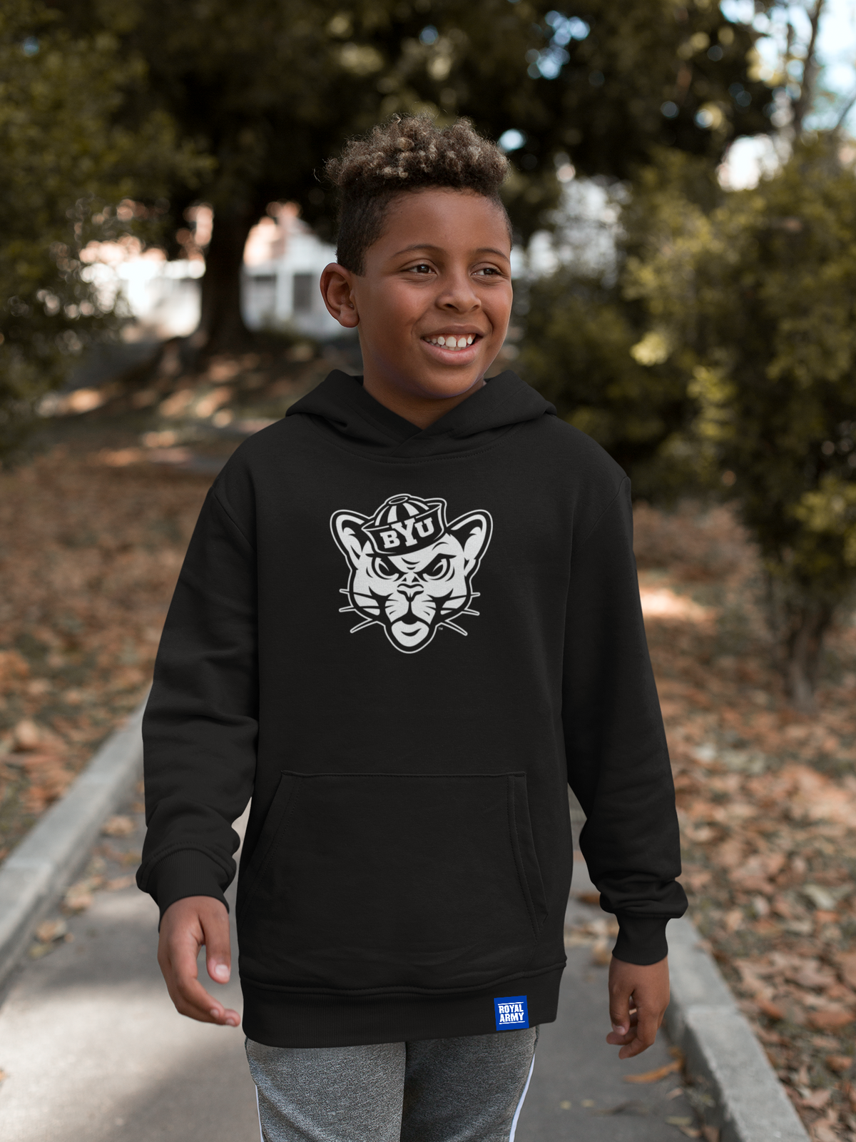 Kids Black BYU Sailor Cougar Hoodie