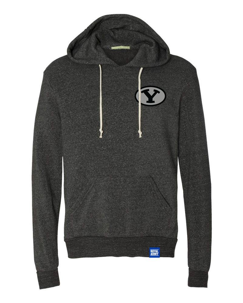 Charcoal Black Pullover Hoodie with Custom BYU Stretch Y Patch