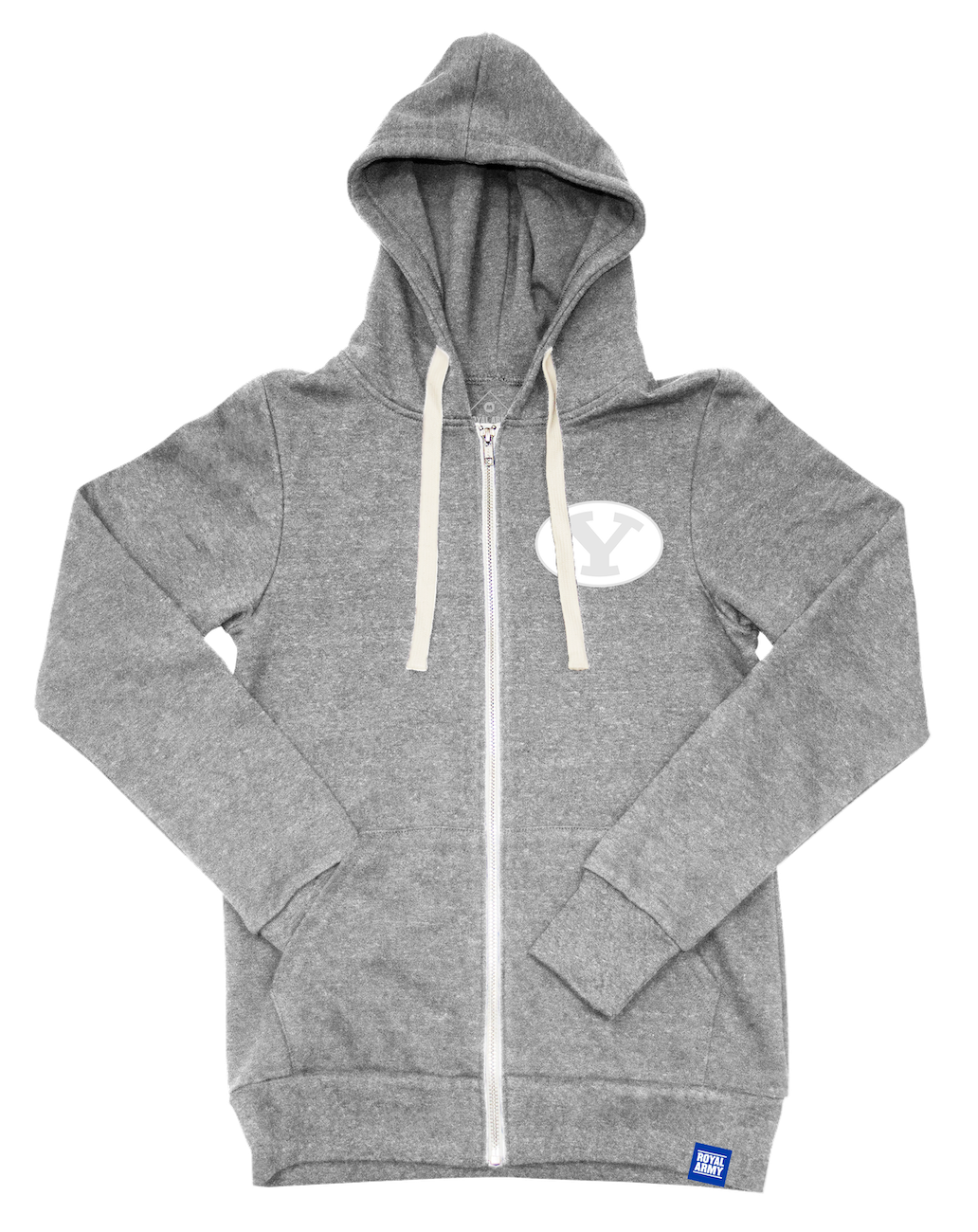 Soft Full-zip Fleece with Custom White on White Stretch Y Patch