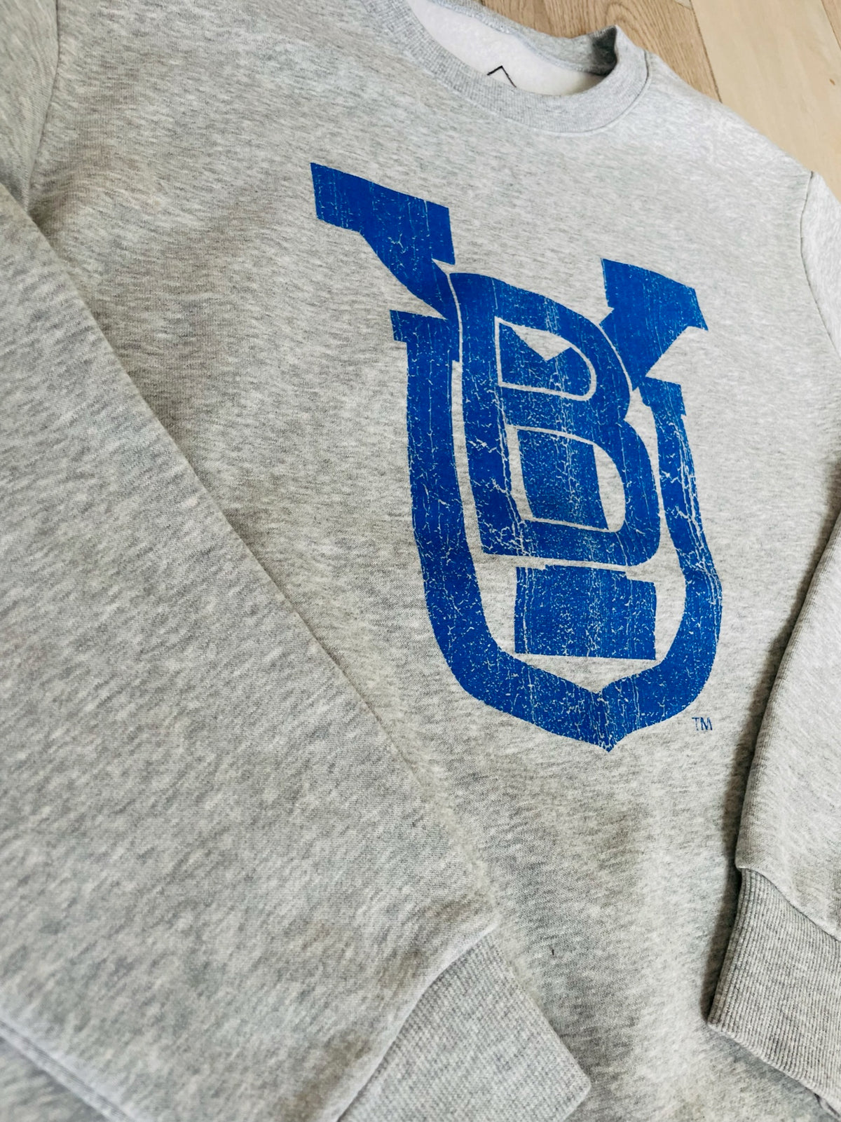 Heather Gray Vintage BYU Logo Crew Sweatshirt