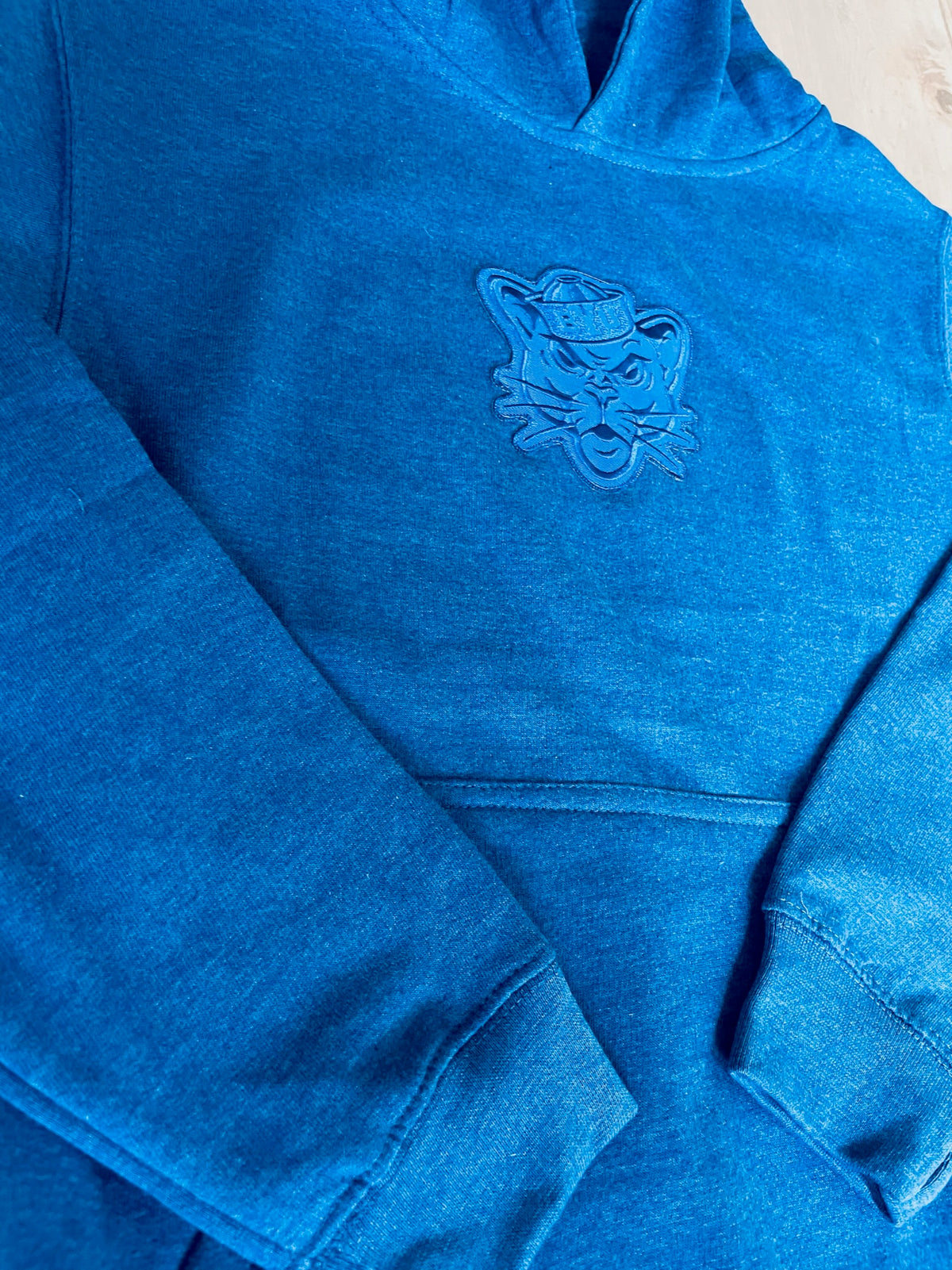 Kids Royal Pullover Hoodie with Custom Royal BYU Sailor Cougar Patch