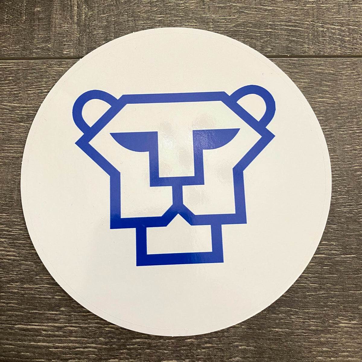 Vector Cougar 5-inch White and Royal Vinyl Sticker