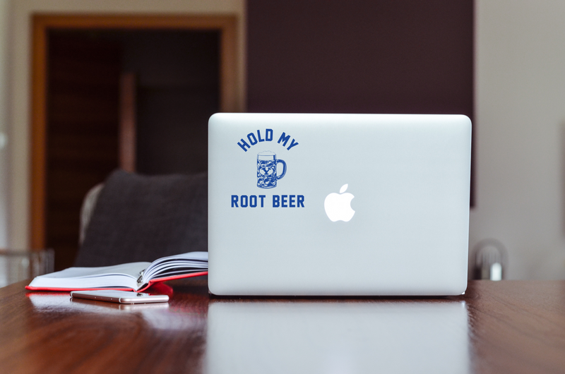 Hold My Root Beer Clear Vinyl Sticker