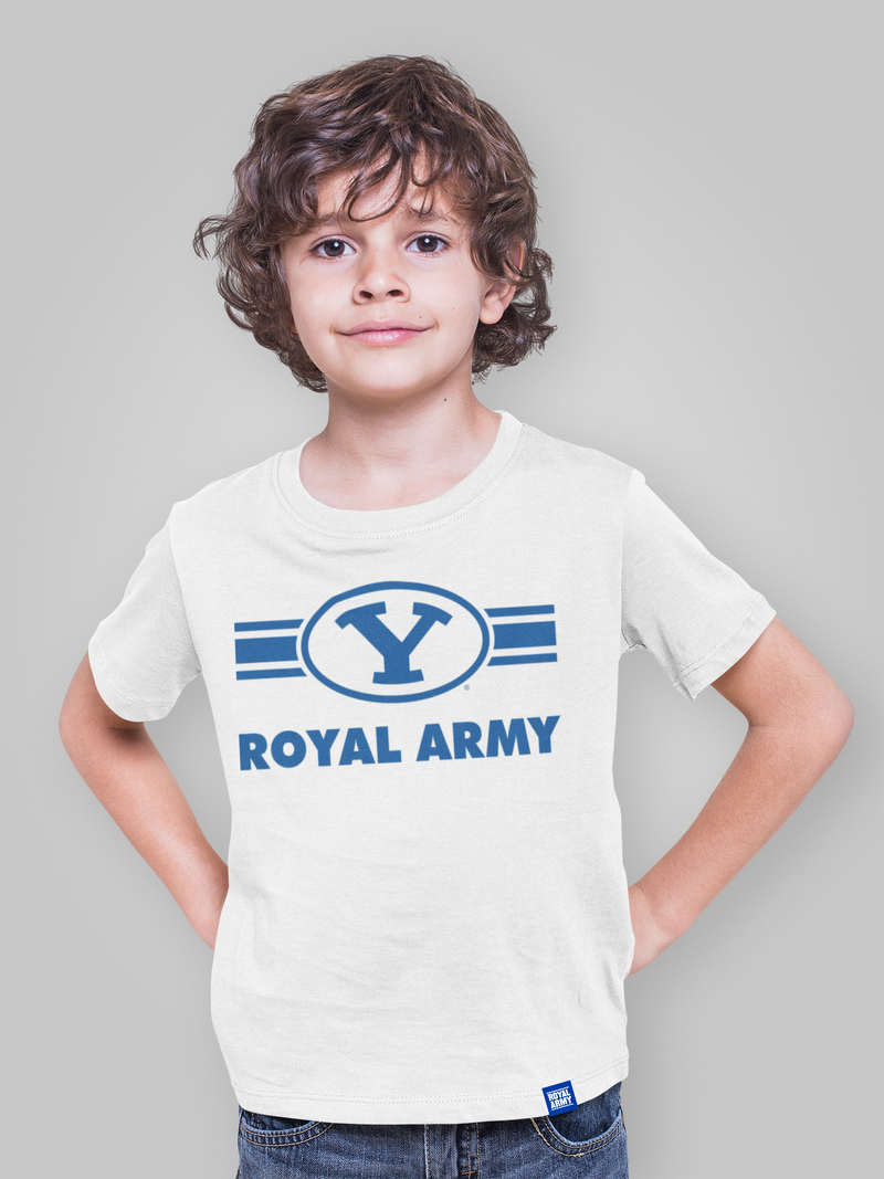 Kids Striped Y Royal Army T-Shirt